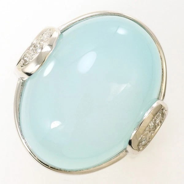 18K WHITE GOLD RING CHALCEDONY DIAMOND (1 of 4)