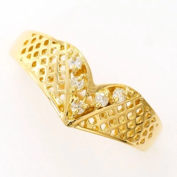 18K YELLOW GOLD RING DIAMOND: 18K Yellow gold ring Diamond Brand: N/A Type: Ring Material: 18K Yellow Gold Main Stone/Creation Natural Color: Yellow Gold Size: 6.5 US size Accessories: None Accessories Notice: When