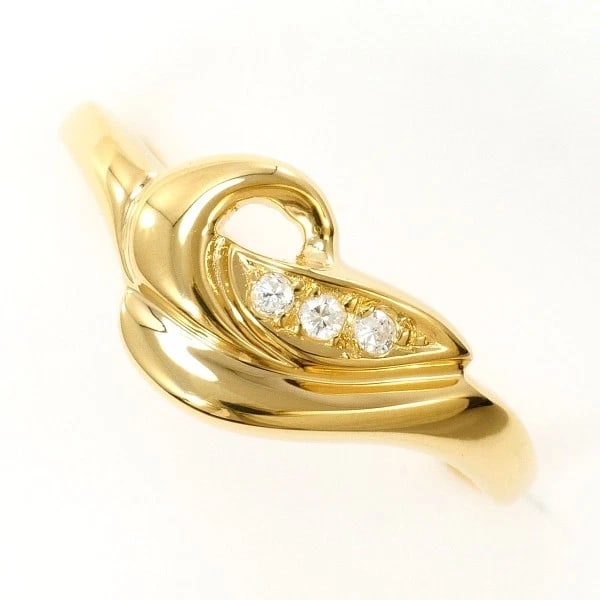 18K YELLOW GOLD RING DIAMOND: 18K Yellow gold ring Diamond Brand: N/A Type: Ring Material: K18 Yellow gold Main Stone/Creation Natural Color: Yellow gold Size: 5.5-6 US Accessories: None Accessories Notice: When