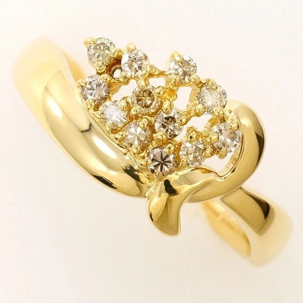 18K YELLOW GOLD RING DIAMOND (1 of 4)