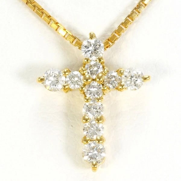 JEWELRY 18K YELLOW GOLD NECKLACE DIAMOND: Jewelry 18K Yellow gold Necklace Diamond Brand: N/A Type: Necklace Material: K18 Yellow gold Main Stone/Creation Natural Color: Yellow gold Size: Top:Length height: 13mm width:10mm(Top and