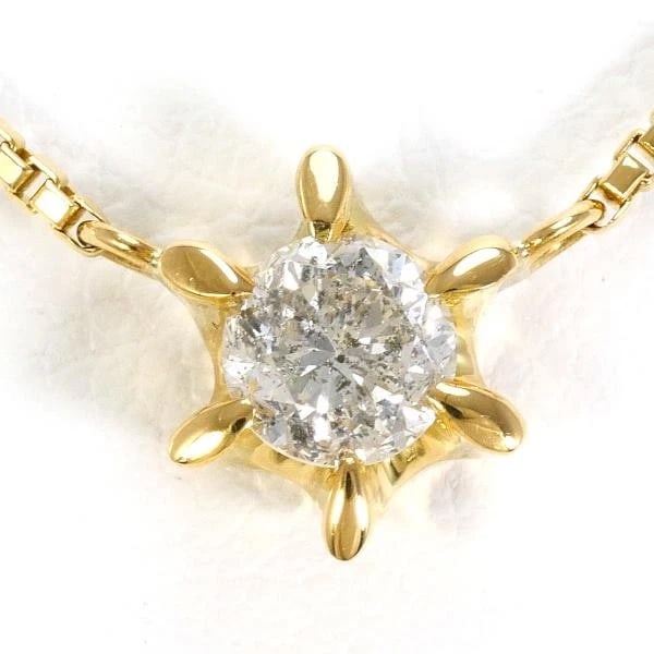 JEWELRY 18K YELLOW GOLD NECKLACE DIAMOND: Jewelry 18K Yellow gold Necklace Diamond Brand: N/A Type: Necklace Material: K18 Yellow gold Main Stone/Creation Natural Color: Yellow gold Size: Top:Length height: 8mm width:8mm(Top and chain