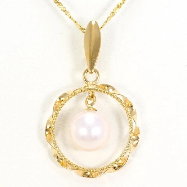 18K YELLOW GOLD NECKLACE PEARL: 18K Yellow gold Necklace Pearl Brand: N/A Type: Necklace Material: K18 Yellow gold Main Stone/Creation Pearl Color: Yellow gold Size: Top:Length height: 22mm width:14mm(Top and chain removable) Ch