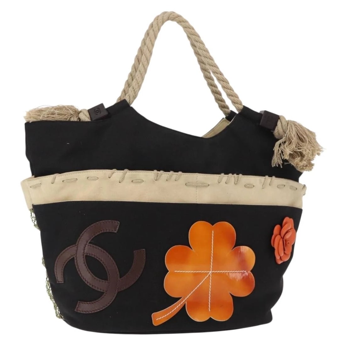 CHANEL BYSY LINE TOTE BAG CANVAS BLACK (1 of 10)