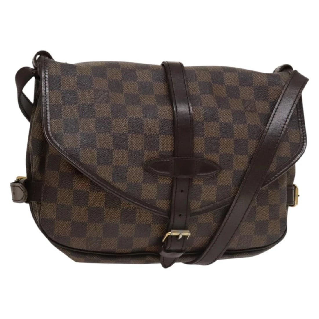 LOUIS VUITTON DAMIER EBENE SAUMUR 30 SHOULDER BAG: LOUIS VUITTON Damier Ebene Saumur 30 Shoulder Bag Brand: LOUIS VUITTON Type: Shoulder Bag Material: Damier Ebene Canvas Color: Damie Ebene Size: W11.0 x H9.4 x D3.9inch(Approx) Shoulder:41.3 - 48.