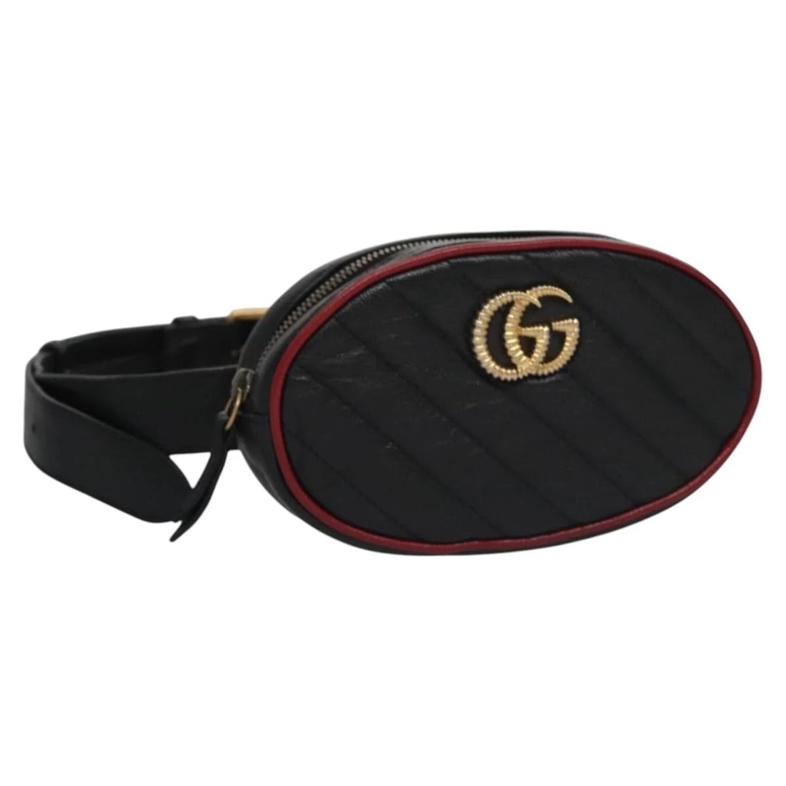 GUCCI MARMONT WAIST BAG LEATHER: GUCCI Marmont Waist bag Leather Brand: GUCCI Type: Waist bag Material: Leather Color: Black / Red Size: W7.1 x H4.3 x D1.6inch(Approx) Accessories: None Accessories Notice: When purchasing