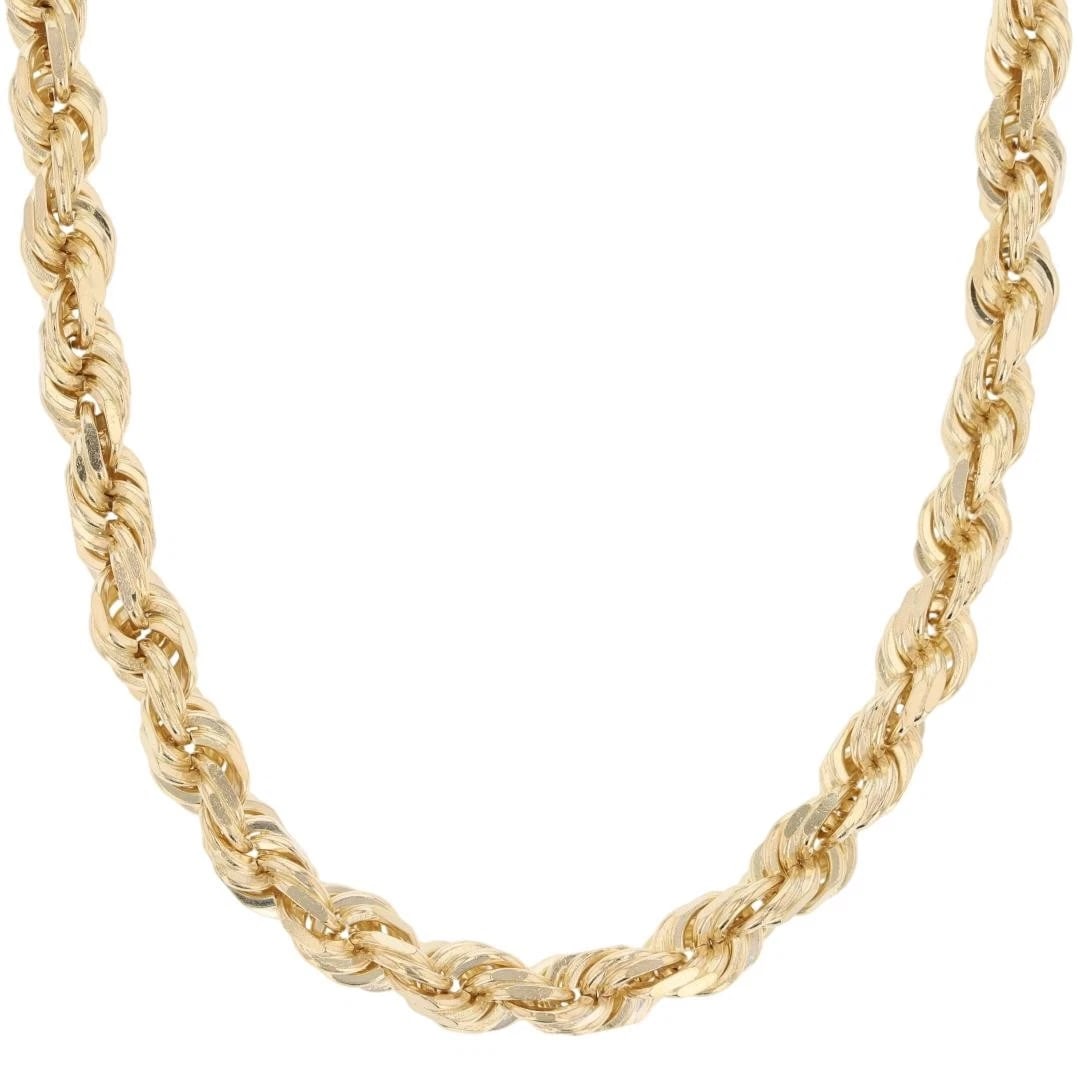 ROPE LINK CHAIN NECKLACE 14K YELLOW GOLD: Rope Link Chain Necklace 14k Yellow Gold Brand: Unbranded Type: Necklace Material: 14k Yellow Gold Color: None Size: Necklace Measurement 24.5" Length / 6.7mm Accessories: None Accessories