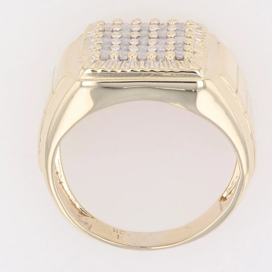 ROUND CUT DIAMOND CLUSTER STATEMENT BAND RING - 2