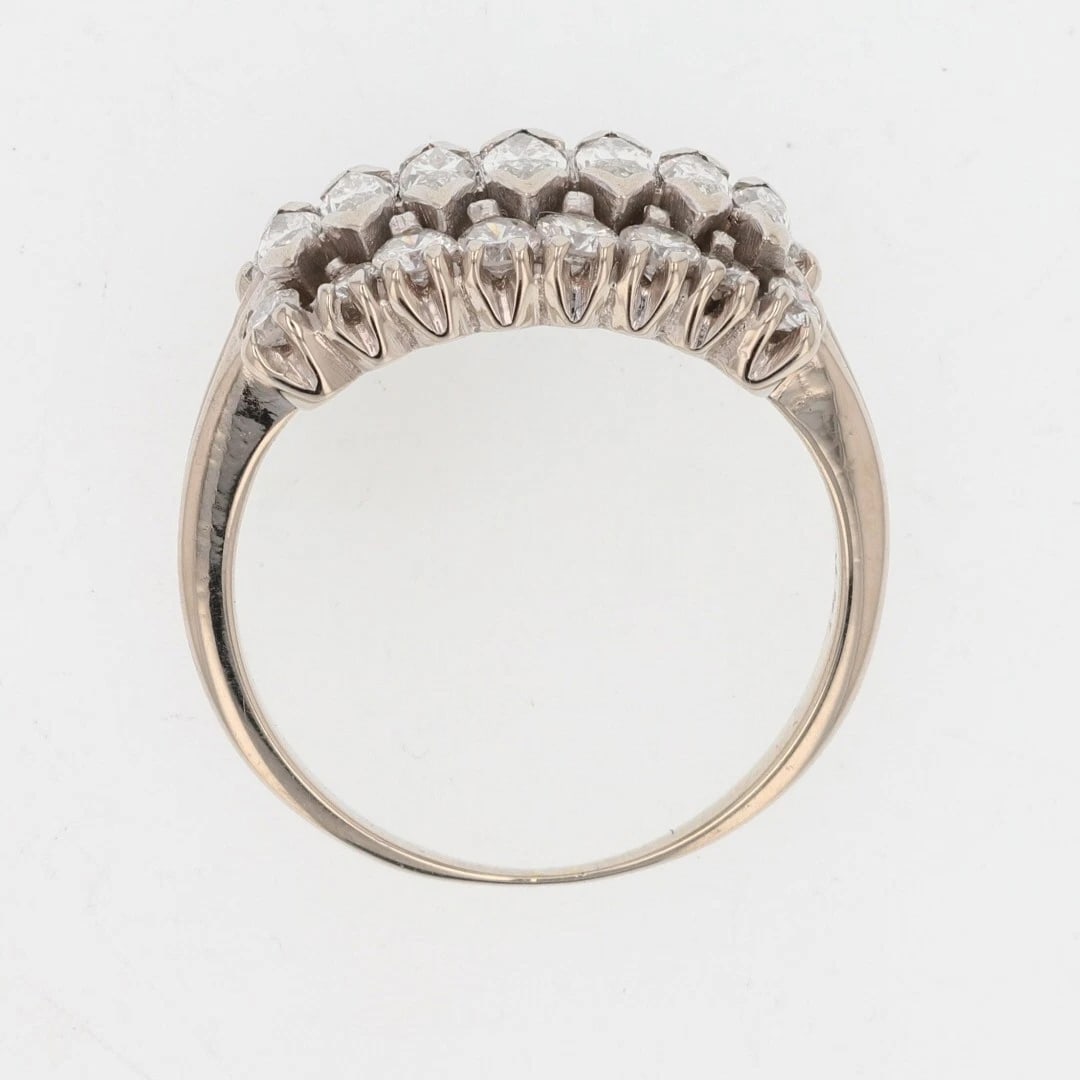 MARQUISE AND ROUND DIAMOND CLUSTER STATEMENT RING - 2