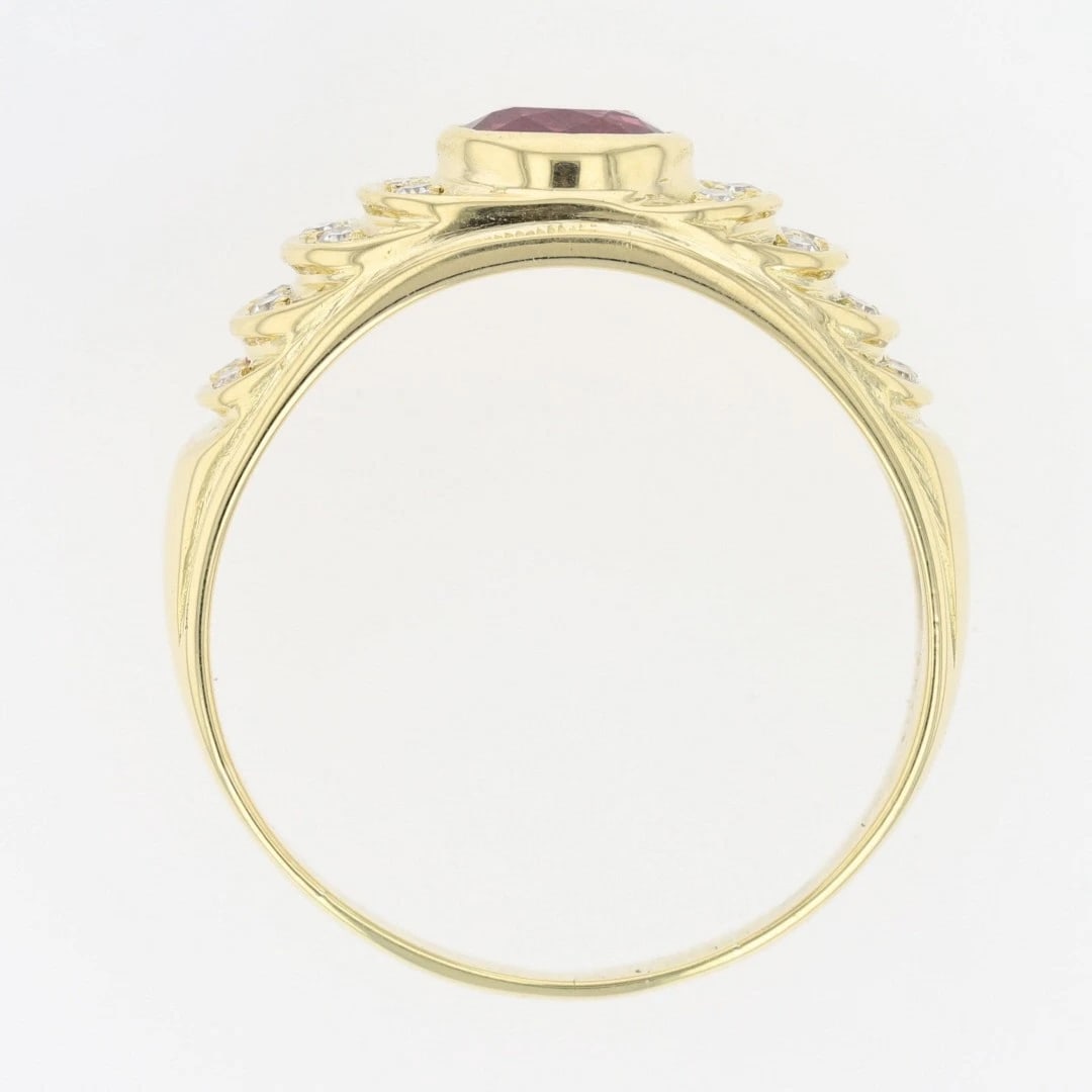 OVAL CUT RUBY WITH DIAMOND ACCENTS RING - 2