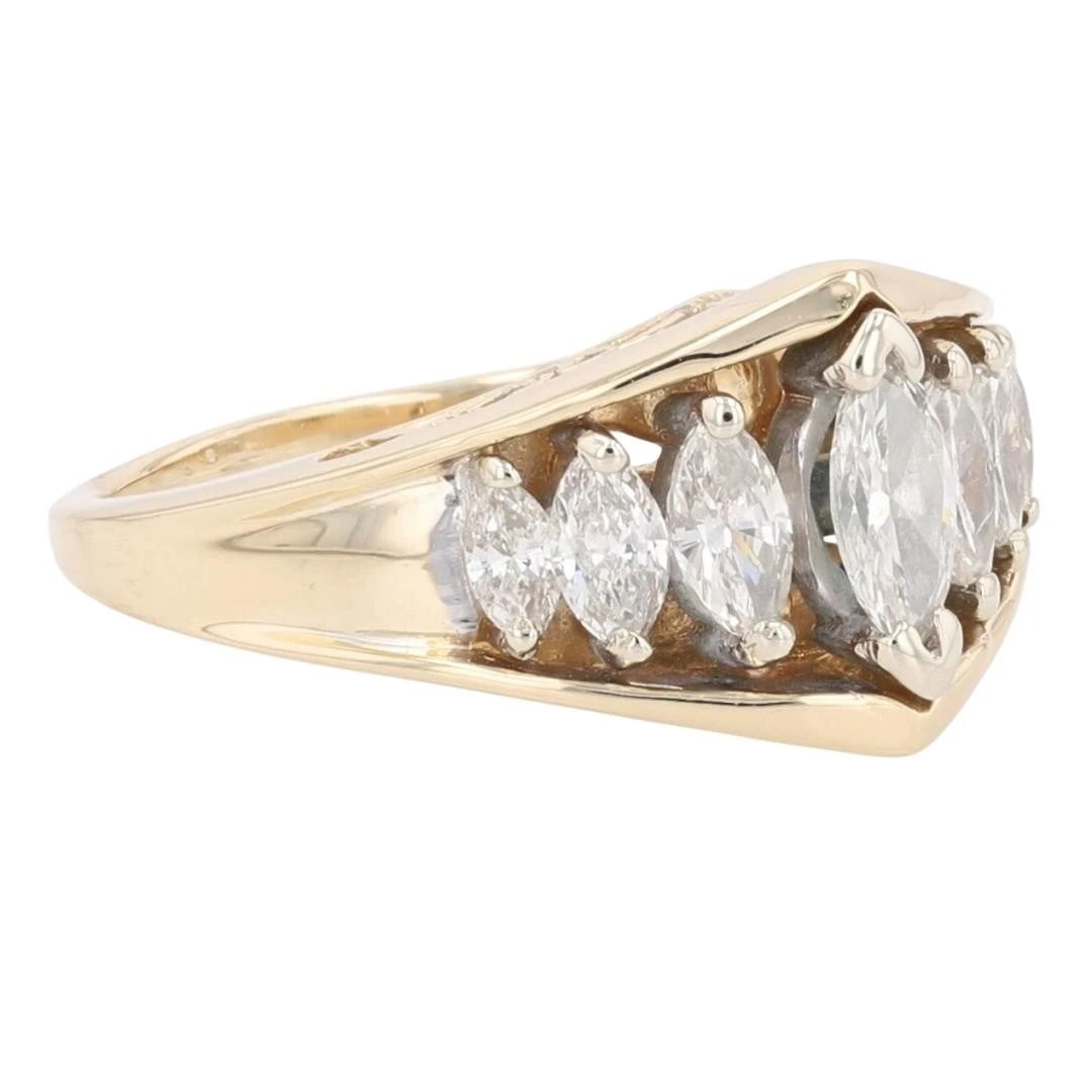 MARQUISE CUT DIAMOND PRONG SET STATEMENT RING - 2