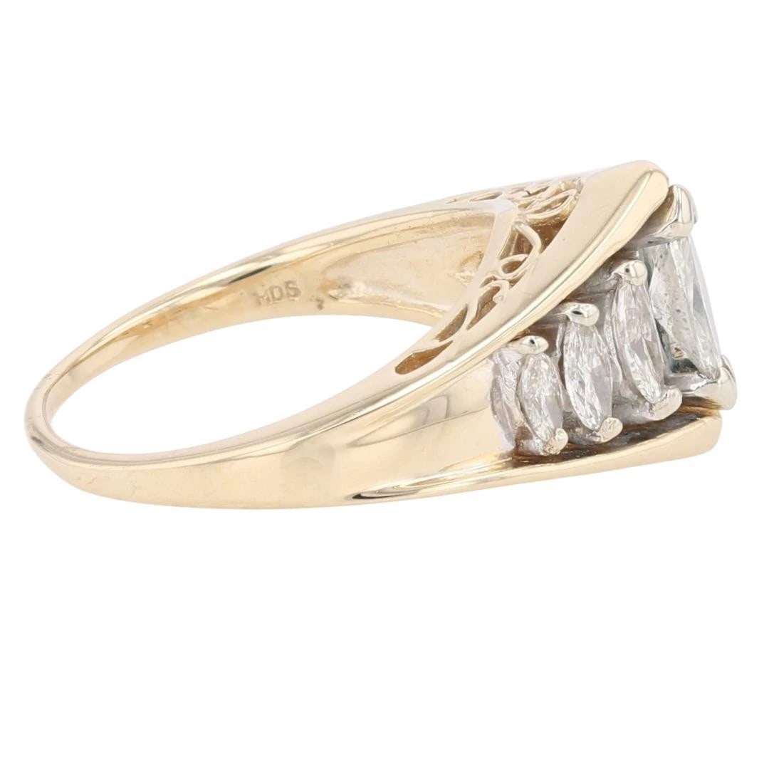 MARQUISE CUT DIAMOND PRONG SET STATEMENT RING - 4