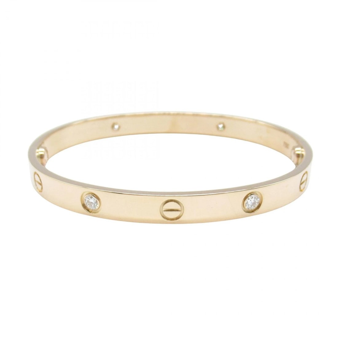 CARTIER LOVE 4P DIAMOND BRACELET 18KPG: CARTIER Love 4P Diamond Bracelet 18KPG Brand: CARTIER Type: Bracelet Material: K18PG?Rose Gold? Main Stone/Creation Natural Color: Gold Size: Band Length?17cm(6.7") Accessories: None Acces