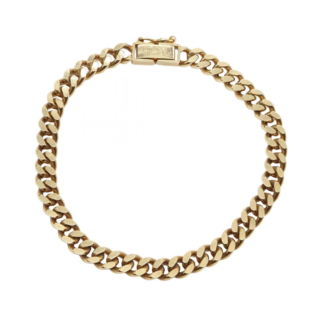 JEWELRY SINGLE 2 SIDE FLAT LINK CHAIN BRACELET (1 of 4)