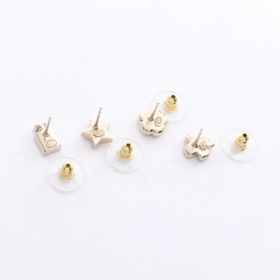 CHANEL COCO MARK PIERCED EARRINGS - 2