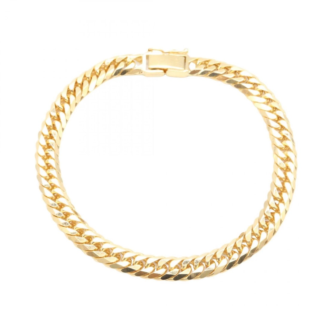 JEWELRY DOUBLE 6 SIDE CURB LINK CHAIN BRACELET (1 of 4)