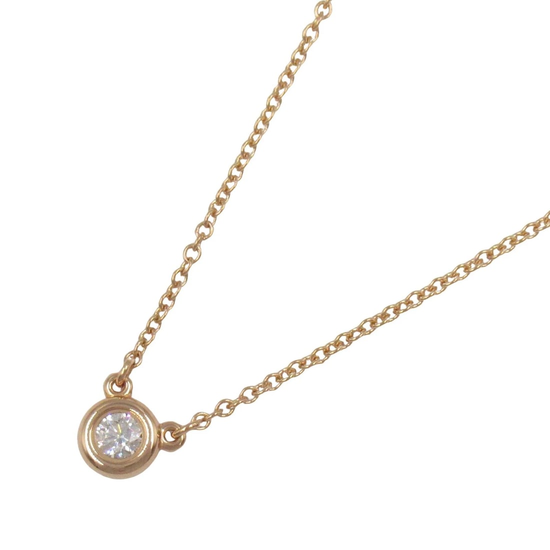TIFFANY?CO BY THE YARD NECKLACE PENDANT DIAMOND: TIFFANY?CO By the Yard Necklace Pendant Diamond Brand: TIFFANY?CO Type: Necklace Material: K18PG?Rose Gold? Color: Clear Size: Neck rotation?41.5cm(16.3") Motif W?5mm x H?5mm(0.2" x 0.2") 