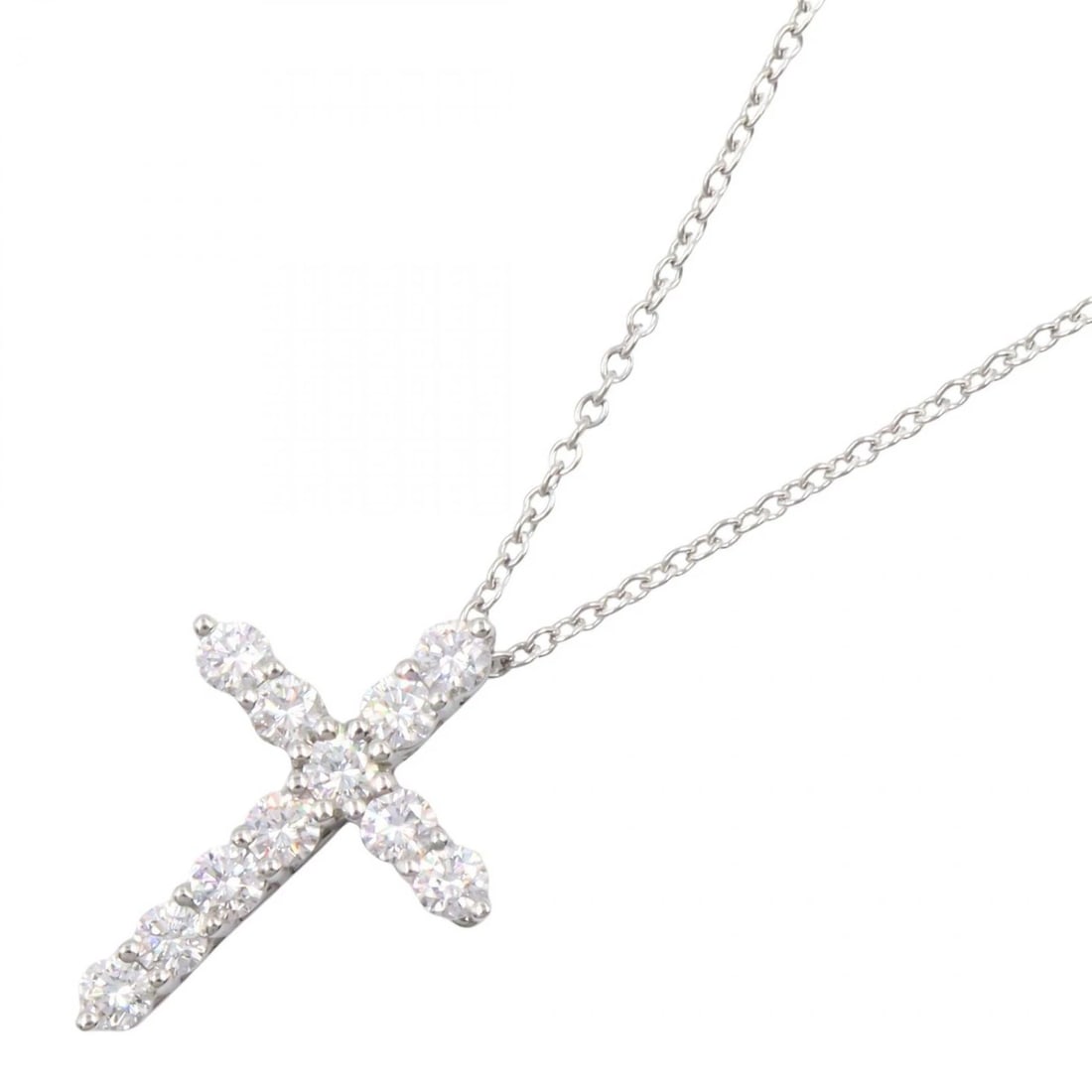 TIFFANY?CO SMALL CROSS DIAMOND NECKLACE PT950 PLATINUM: TIFFANY?CO Small Cross Diamond Necklace Pt950 Platinum Brand: TIFFANY?CO Type: Necklace Material: Pt950 Platinum Main Stone/Creation Natural Color: Silver Size: Neck rotation?42/53cm(16.5")