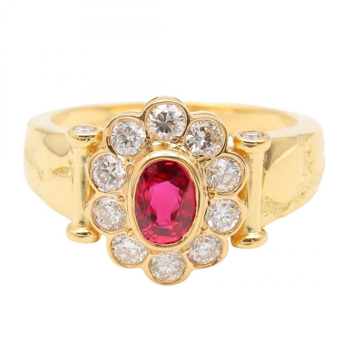 JEWELRY RUBY RING 18K YELLOW GOLD - 2
