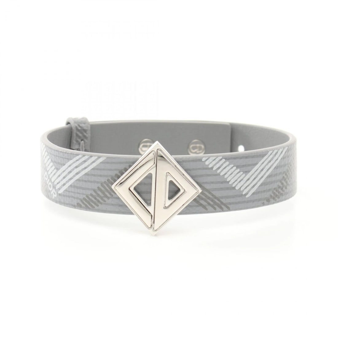 DIOR HOMME DIAMOND BRACELET STAINLESS STEEL PVC GRAY: DIOR HOMME diamond Bracelet Stainless Steel PVC Gray Brand: DIOR HOMME Type: Bracelet Material: Stainless Steel × PVC Color: Gray Size: Band Length?18~19.5cm(7.1") Accessories: None Access
