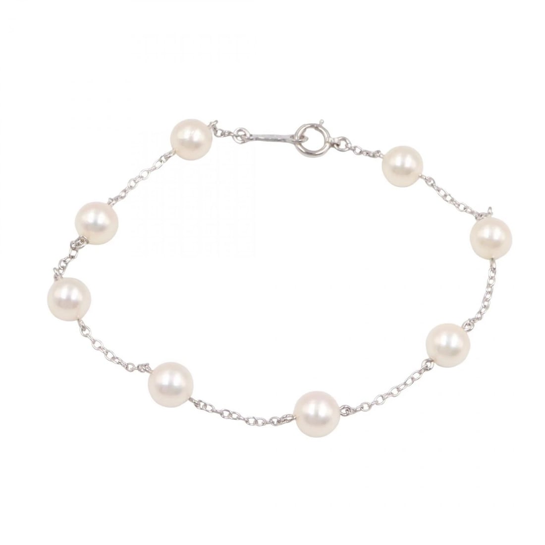 MIKIMOTO PEARL BRACELET K14 SILVER WHITE: MIKIMOTO Pearl Bracelet K14 Silver White Brand: MIKIMOTO Type: Bracelet Material: K14WG Color: Silver Size: Band Length?17cm(6.7") Motif W?6mm x H?6mm(0.2" x 0.2") Accessories: None Access