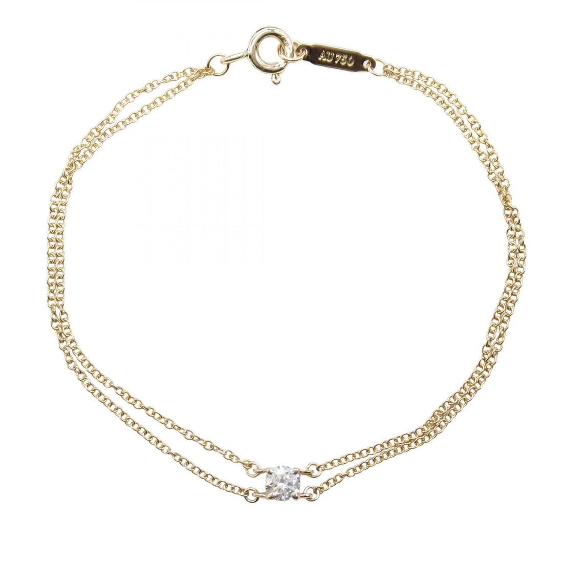 TIFFANY?CO SOLITAIRE DIAMOND BRACELET 18K PINK ROSE GOLD: TIFFANY?CO Solitaire Diamond Bracelet 18K Pink Rose Gold Brand: TIFFANY?CO Type: Bracelet Material: K18PG?Rose Gold? Main Stone/Creation Natural Color: Gold Size: Band Length?15cm(5.9") Motif W?3m