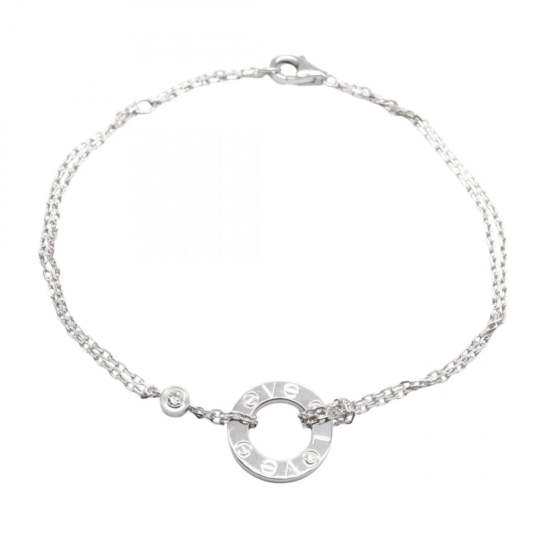 CARTIER LOVE CIRCLE 2P DIAMOND BRACELET 18K WHITE GOLD (1 of 3)