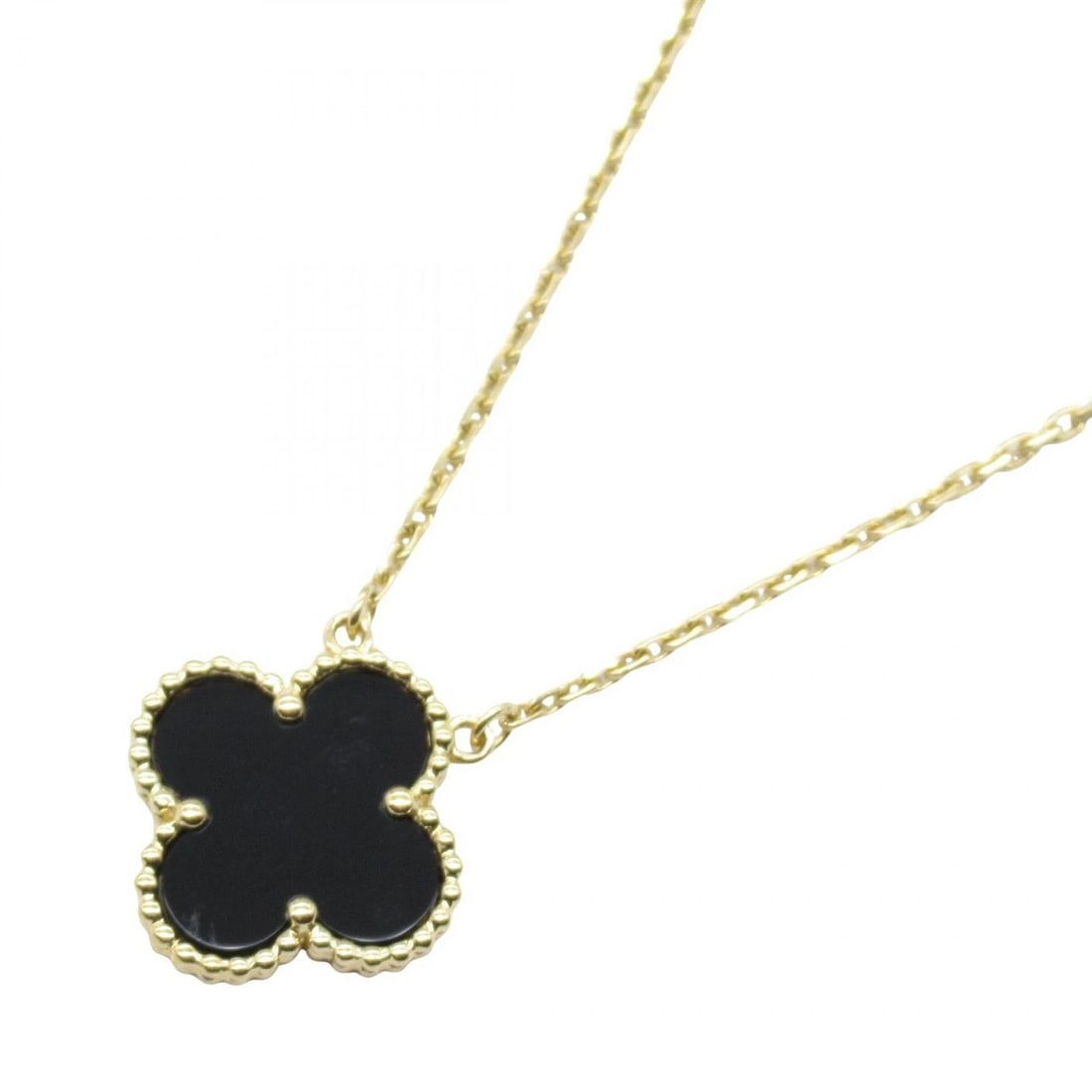 VAN CLEEF & ARPELS VINTAGE ALHAMBRA ONYX NECKLACE: Van Cleef & Arpels Vintage Alhambra Onyx Necklace Brand: Van Cleef & Arpels Type: Necklace Material: K18 (Yellow Gold) × Onyx Color: Gold Size: Neck rotation?37.5/42cm(14.8") Motif W?15mm x H?15m