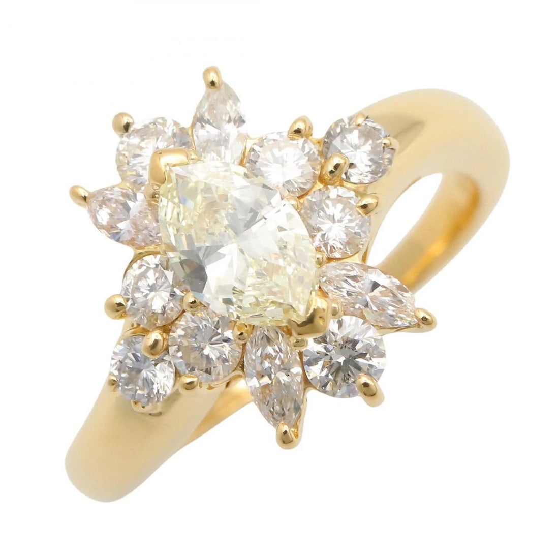 JEWELRY DIAMOND RING 18K YELLOW GOLD (1 of 3)