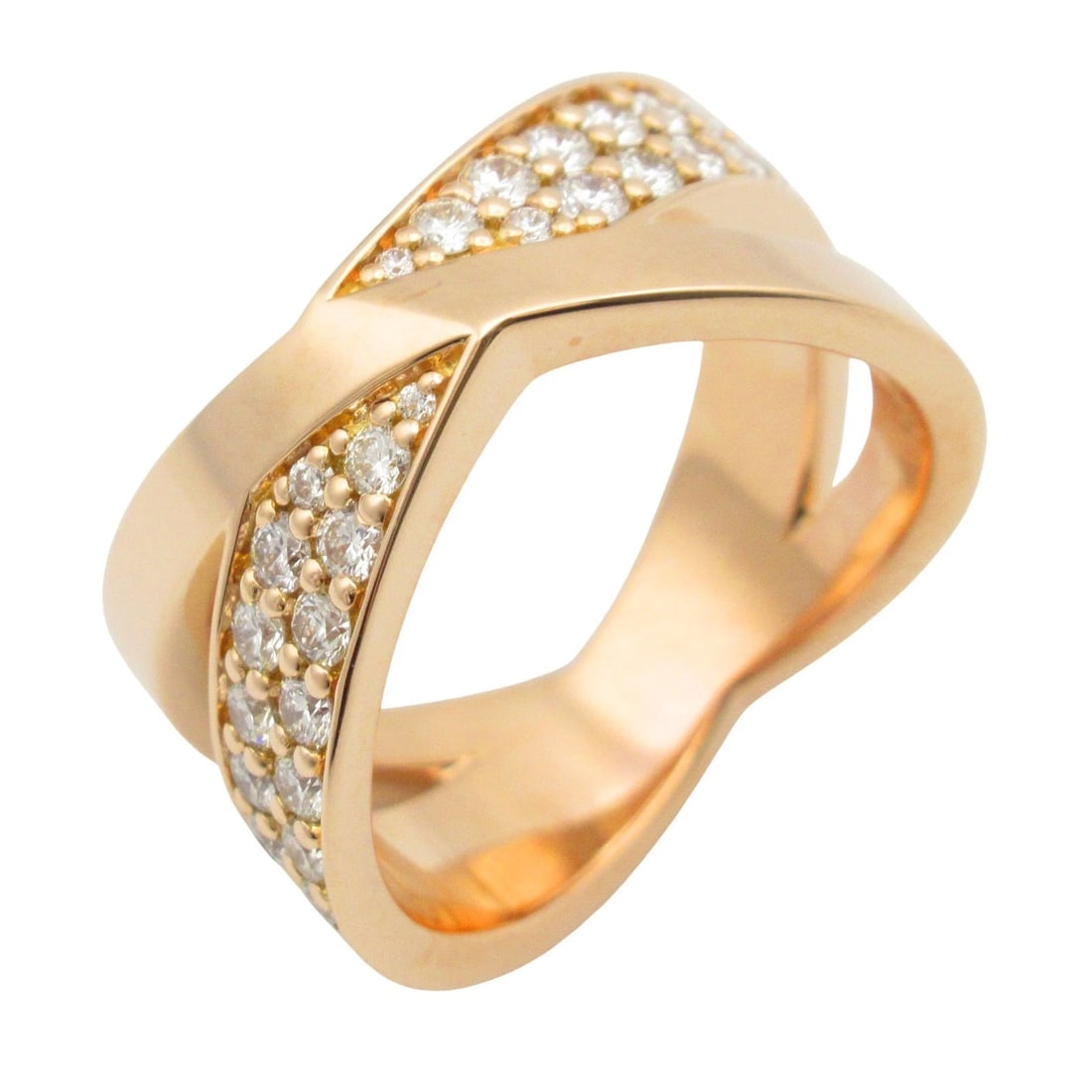 TIFFANY?CO ATLAS X WIDE DIAMOND RING 18KPG GOLD: TIFFANY?CO Atlas X Wide Diamond Ring 18KPG Gold Brand: TIFFANY?CO Type: Ring Material: K18PG?Rose Gold? Main Stone/Creation Natural Color: Clear Size: 6 US Accessories: None Accessories