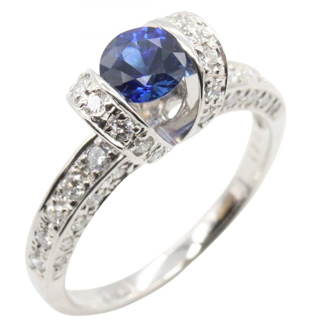 JEWELRY SAPPHIRE DIAMOND RING PT900 (1 of 3)