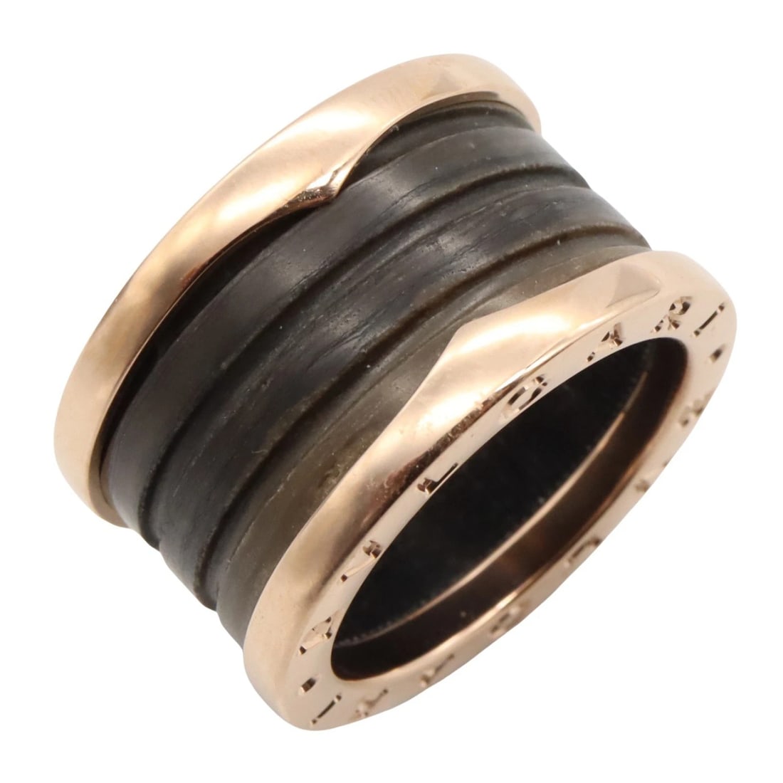 BVLGARI B-ZERO1 RING 18K PINK ROSE GOLD: BVLGARI B-zero1 Ring 18K Pink Rose Gold Brand: BVLGARI Type: Ring Material: K18PG?Rose Gold? Color: Brown Size: 5 US Accessories: None Accessories Notice: When purchasing pre-owned goods,