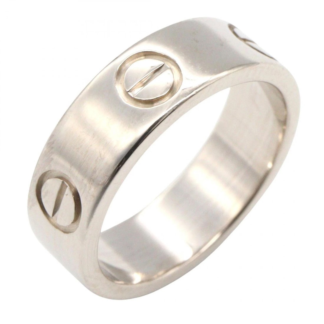 CARTIER LOVE RING 18K WHITE GOLD: CARTIER Love Ring 18K White Gold Brand: CARTIER Type: Ring Material: K18WG Color: Silver Size: 4.5 US Accessories: None Accessories Notice: When purchasing pre-owned goods, please refer to