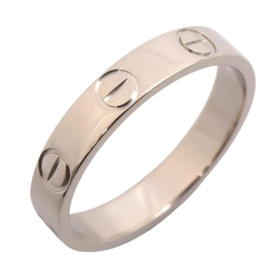 CARTIER MINI LOVE RING 18K WHITE GOLD: CARTIER mini Love Ring 18K White Gold Brand: CARTIER Type: Ring Material: K18WG Color: Silver Size: 5.25 US Accessories: None Accessories Notice: When purchasing pre-owned goods, please re