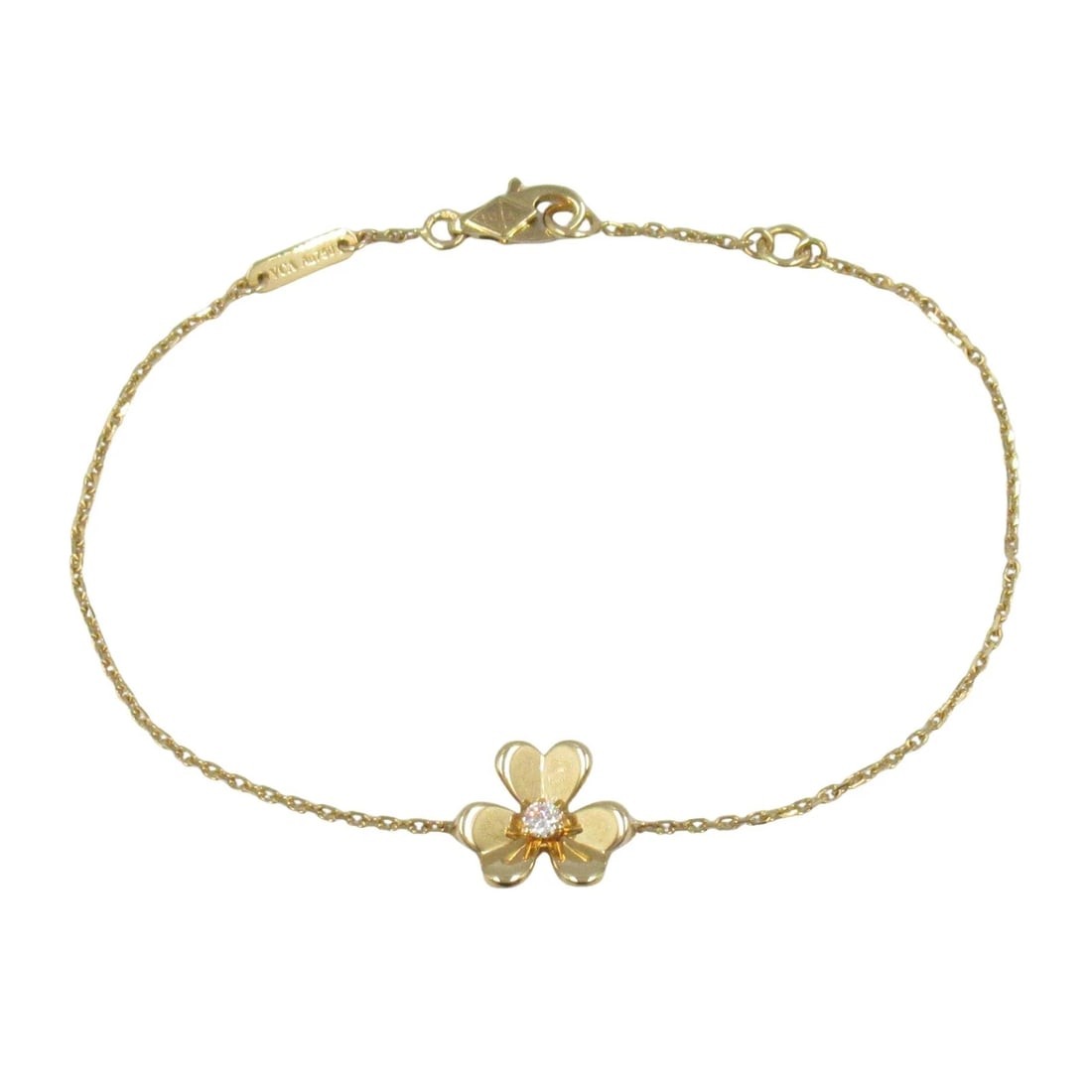 VAN CLEEF & ARPELS FRIVOLE MINI BRACELET 1P DIAMOND 18KYG: Van Cleef & Arpels Frivole Mini Bracelet 1P Diamond 18KYG Brand: Van Cleef & Arpels Type: Bracelet Material: K18 (Yellow Gold) Main Stone/Creation Natural Color: Clear Size: Band