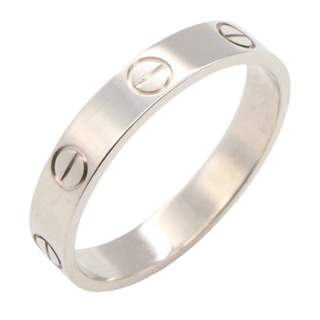 CARTIER MINI LOVE RING 18K WHITE GOLD: CARTIER mini love Ring 18K White Gold Brand: CARTIER Type: Ring Material: K18WG Color: Silver Size: 7.25 US Accessories: None Accessories Notice: When purchasing pre-owned goods, please re