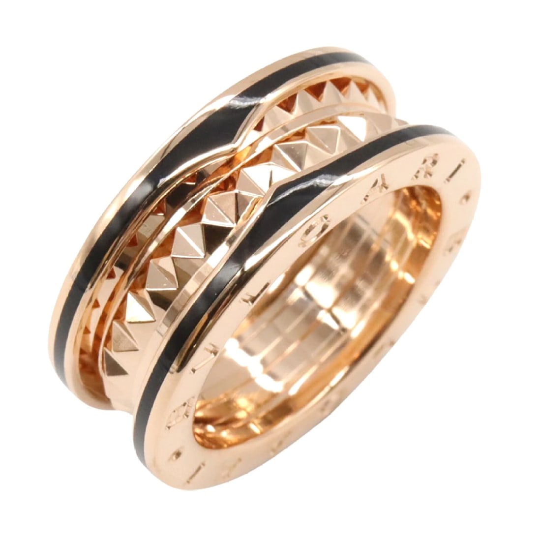 BVLGARI B-ZERO1 LOCK RING CERAMIC 18K PINK ROSE GOLD: BVLGARI B-zero1 Lock Ring Ceramic 18K Pink Rose Gold Brand: BVLGARI Type: Ring Material: K18PG?Rose Gold? × ceramic Color: Gold Size: 6.5 US Accessories: None Accessories Notice: When purc