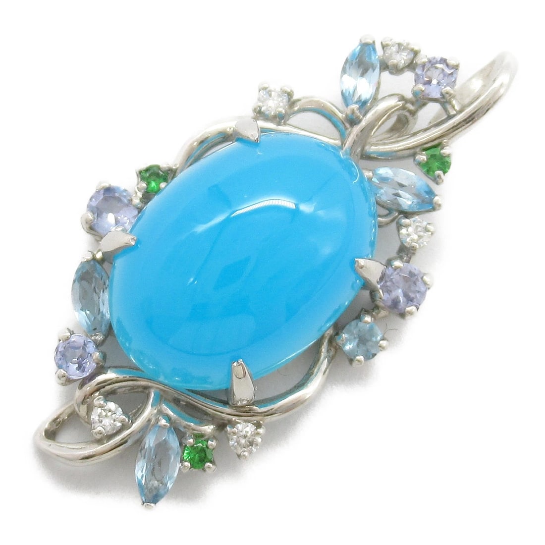 JEWELRY CHALCEDONY PENDANT TOP PT900 PLATINUM (1 of 2)