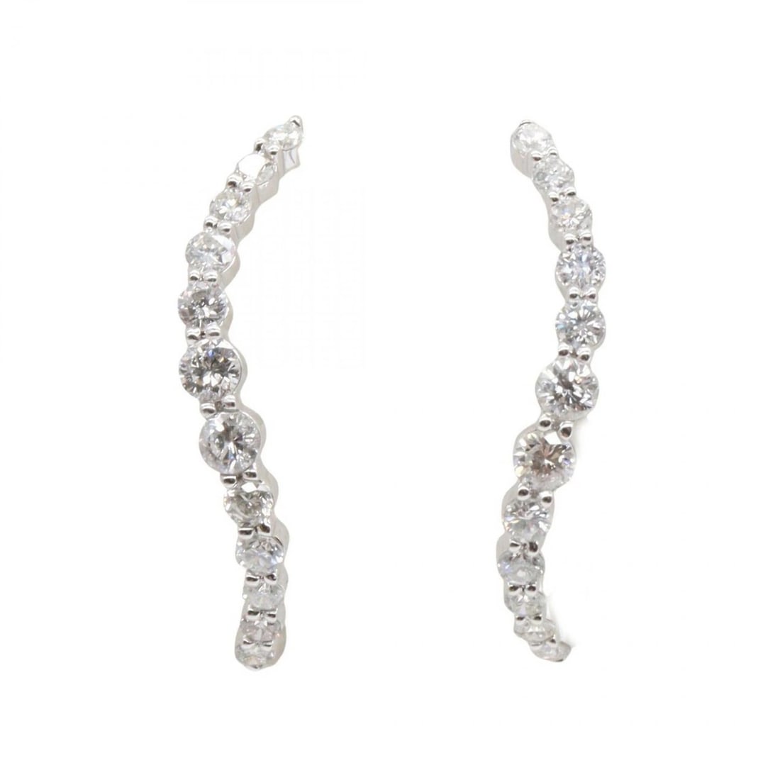 JEWELRY DIAMOND PIERCED EARRINGS 18KWG (1 of 3)