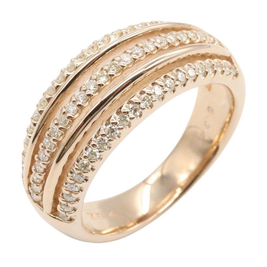 JEWELRY DIAMOND RING 18K PINK ROSE GOLD: JEWELRY Diamond Ring 18K Pink Rose Gold Brand: JEWELRY Type: Ring Material: K18PG?Rose Gold? Main Stone/Creation Natural Color: Gold Size: 5.25 US Accessories: None Accessories Notice: When