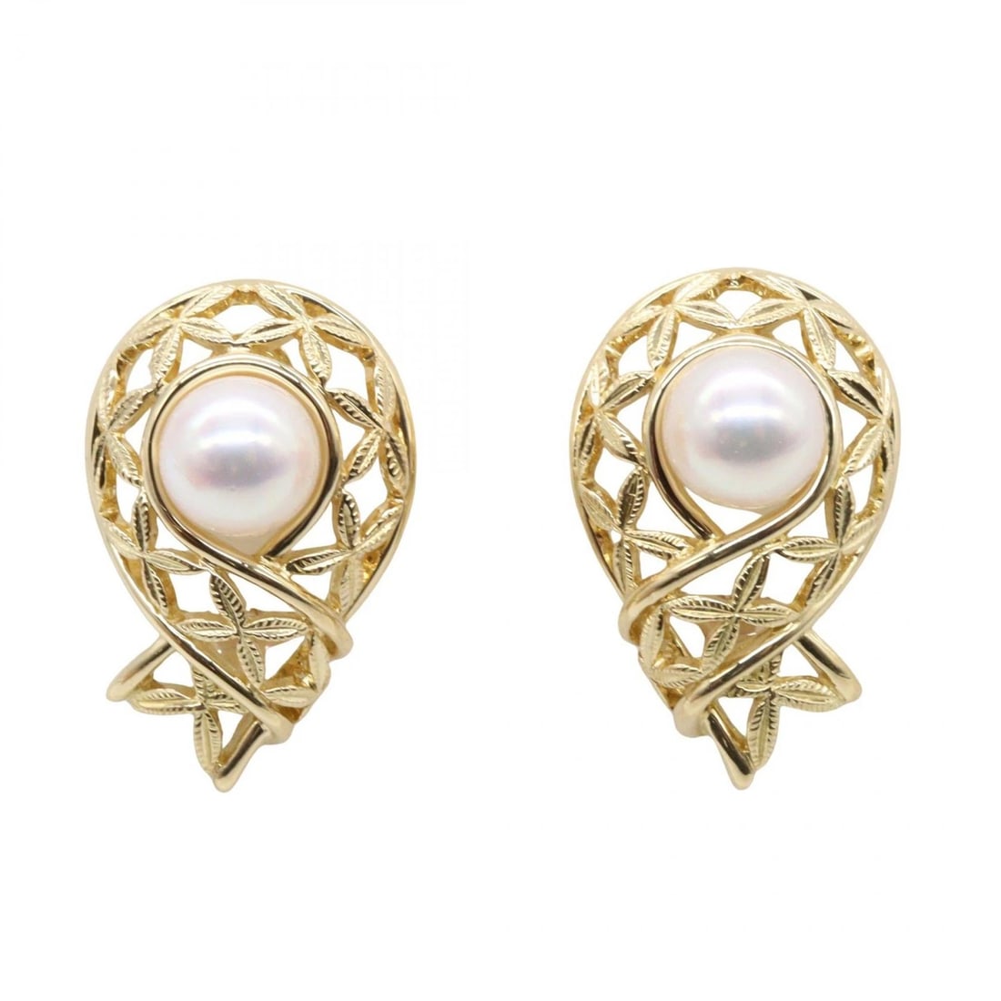 MIKIMOTO PEARL EARRING 18KYG YELLOW GOLD WHITE: MIKIMOTO Pearl Earring 18KYG Yellow Gold White Brand: MIKIMOTO Type: Earring Material: K18 (Yellow Gold) Color: Gold Size: 23mm x 14mm(0.9" x 0.6") Accessories: None Accessories Notice: Wh