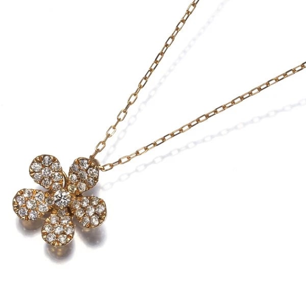 DIAMOND PAVED FLOWER NECKLACE (1 of 2)