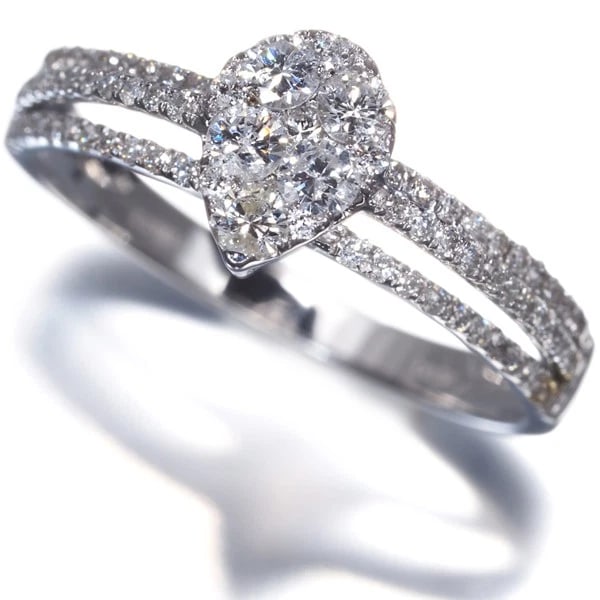 DIAMOND TEARDROP RING 18K 750 WHITE GOLD: Diamond Teardrop Ring 18K 750 White Gold Brand: Unbranded Type: Ring Material: 18K / 750 / White Gold Main Stone/Creation Natural Color: White Gold Size: US 6 - 6.25 Accessories: None