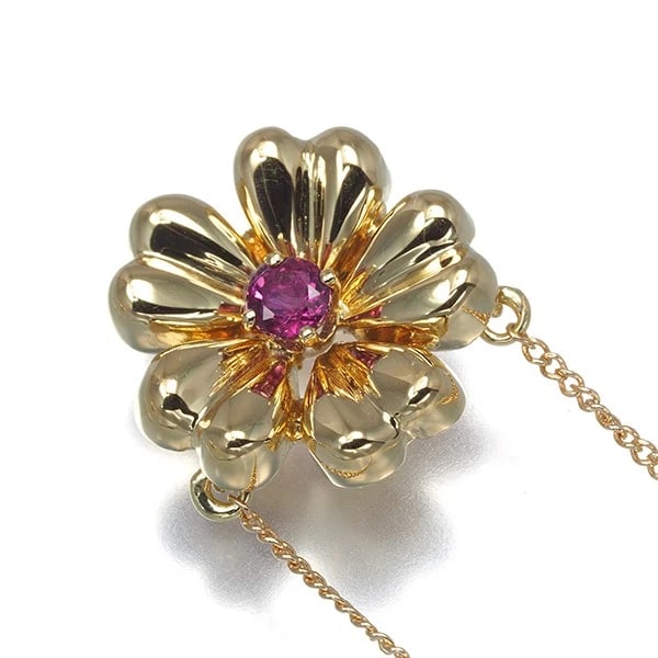 TIFFANY&CO. NECKLACE RUBY FLOWER - 2