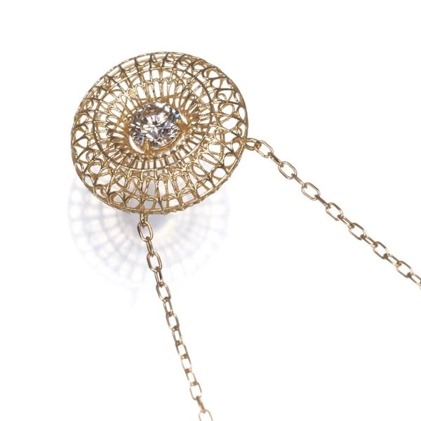 DIAMOND SOLITAIRE OPENWORK NECKLACE - 2
