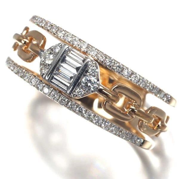 DIAMOND BAGUETTE-CUT OPENWORK CHAIN RING - 3