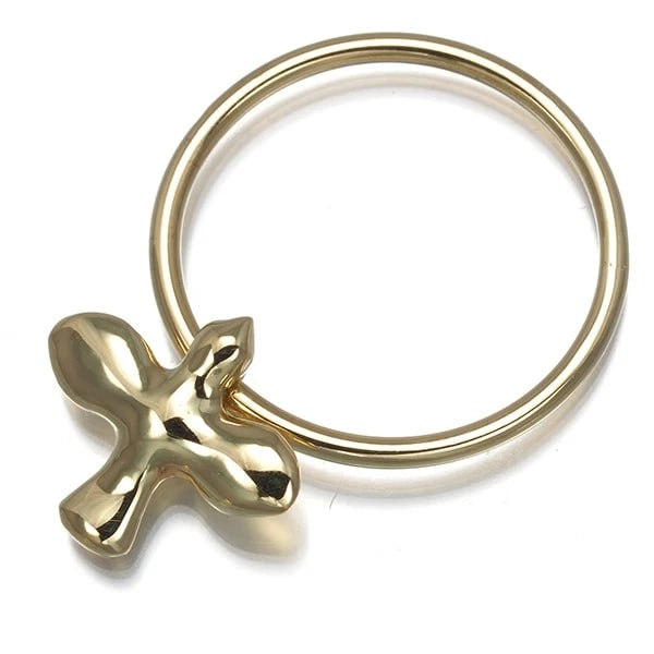 TIFFANY&CO. RING BIRD CROSS 18K 750 YELLOW GOLD: Tiffany&Co. Ring Bird Cross 18K 750 Yellow Gold Brand: Tiffany & Co. Type: Ring Material: 18K / 750 / Yellow Gold Color: Yellow Gold Size: US 5 Accessories: None Accessories Notice: When