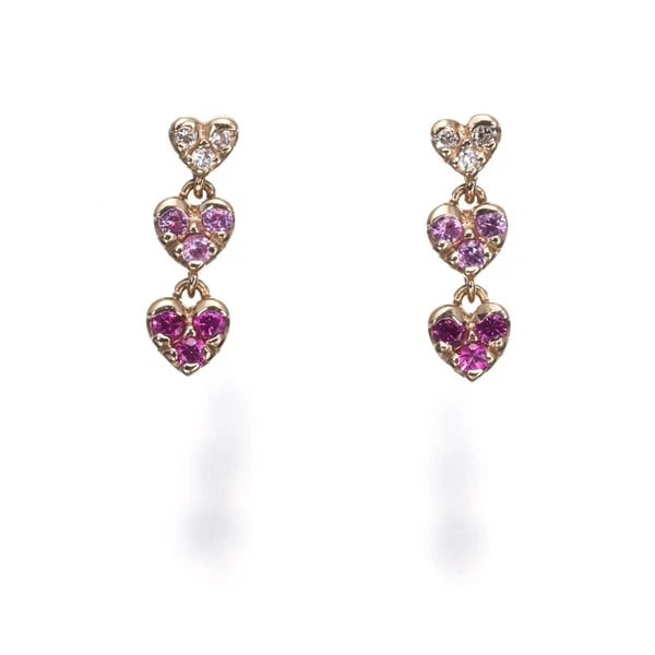 PONTE VECCHIO EARRINGS RUBY SAPPHIRE DIAMOND HEAR: Ponte Vecchio Earrings Ruby Sapphire Diamond Hear Brand: Ponte Vecchio Type: Earrings Material: 18K / 750 / Rose Gold Main Stone/Creation Natural Color: Rose Gold Size: Design size: 11.6 x 3.7mm