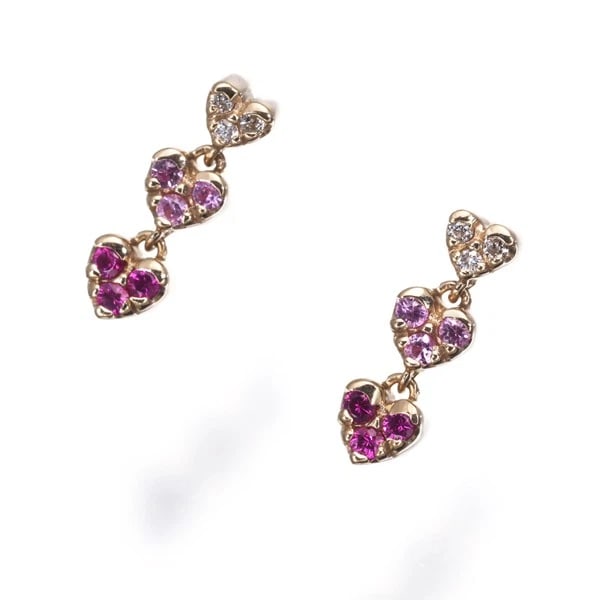PONTE VECCHIO EARRINGS RUBY SAPPHIRE DIAMOND HEAR - 2