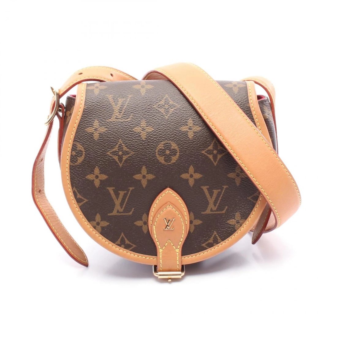 LOUIS VUITTON TAMBOURINE SHOULDER BAG: LOUIS VUITTON tambourine Shoulder Bag Brand: LOUIS VUITTON Type: Shoulder Bag Material: Monogram × PVC coated canvas × leather Color: Brown??ish colors Size: (H:5.9" x W:7.1" x D:2.8") Shoulder?